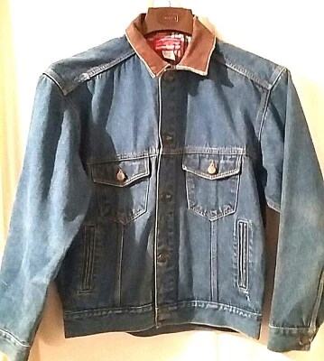 Chaqueta de mezclilla azul trillado desgastada de colección para hombre Marlboro Country Store M Foto 1 de 4