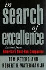 In Search Of Excellence: Lessons From America's Best... By Peters, Tom Paperback