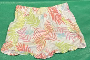 Garanimals Girls 5T Shorts Ruffle Pink Green Aqua White Pull-on Rayon - Picture 1 of 4