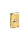 PPA04 Dolphin Pewter Pendant On a petrol wind proof gold Lighter
