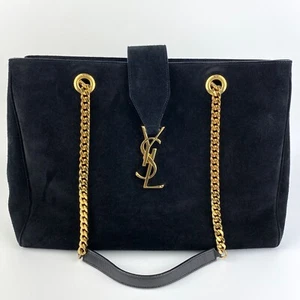 YSL Cassandre Handbag Shoulder Bag Black Yves Saint Laurent Gold Designer - Picture 1 of 16