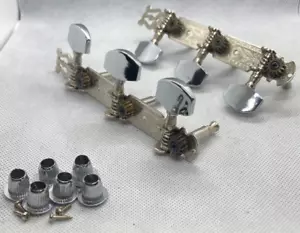 Vintage klassische Gitarre Maschinenkopf Inline Chrom Tuner Tasten Bass & Höhen! - Bild 1 von 7
