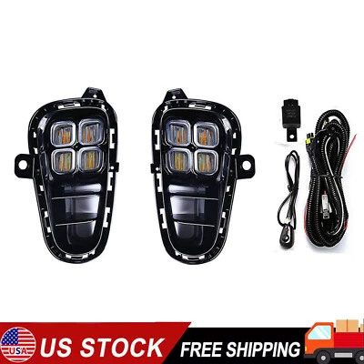 For KIA Rio 2018 2019 2020 LED DRL Daytime Running Light Front Fog Lamps w/ Turn - Image 1 of 4
