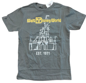 Walt Disney World Castle Est. 1971 T-Shirt Grey Youth Kids Size M (7/8) - NEW