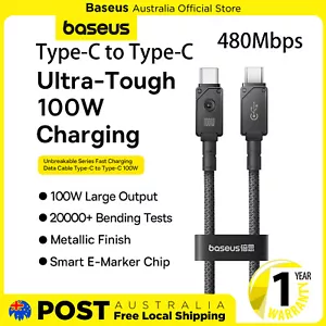 Baseus Fast Charging Data Cord Type-C to Type-C 100W 1/2m - Picture 1 of 29