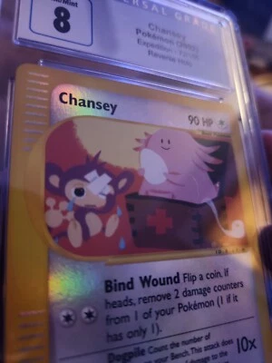 2002 Pokemon Expedition Chansey Reverse Holo eReader 72/165 PSA CGC 8 (POP 11) - Image 1 of 4