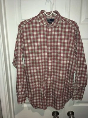 Camisa de vestir Polo Ralph Lauren para hombre manga larga con botones roja a cuadros 15 1/2 33 Foto 1 de 4