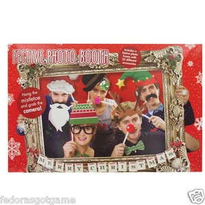 Photo Booth Props WIth Frame Christmas Theme Festive Holiday Party Fun - Picture 1 of 5