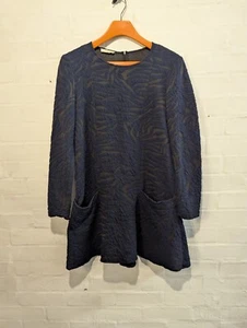 Ba&sh Marty Dress Size 3 Black Navy Zebra Pattern long sleeve Large - Picture 1 of 9