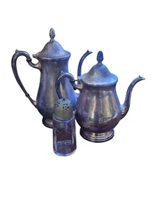 Vintage Galleon Teapot, Silver Plated Hot Water Pot And Sugar Sifter, Kitchen - Foto 1 di 13