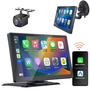 Portable 9" QLED Display Car Stereo Wireless Android Auto&Apple CarPlay GPS AUX - Picture 1 of 17