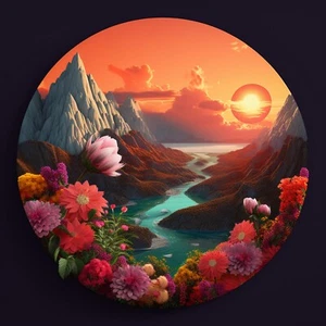 Parche de flores silvestres apliques para planchar ropa pintoresca naturaleza insignia montaña         - Imagen 1 de 12