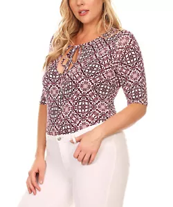 Women plus size V-Neck Bodysuit - Made in USA - Picture 1 of 17