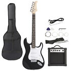 Black Electric Guitar Full Size with 10W Amp, Case and Accessories Pack Beginner