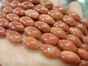 "Piedras preciosas de arroz de 8x12 mm Galaxy Staras arena dorada sol Sitara cuentas sueltas de arroz 15" - Imagen 1 de 3