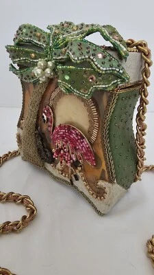 Bolso Caja Vintage Mary Frances Años 90 Top Lift Flamenco, Palma y Caimán ●LEER● Foto 1 de 4