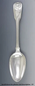 Antik c1822 Georgisch Englisch Sterlingsilber Geige Muschel Servierlöffel 9" - Bild 1 von 4