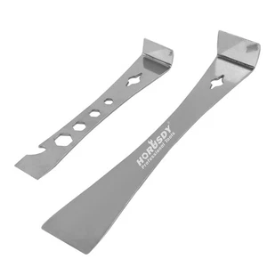2-piece Stainless Steel Pry Bar Scraper Set, 6-11/16” and 9-1/2” Flat Pry Bar - Picture 1 of 7