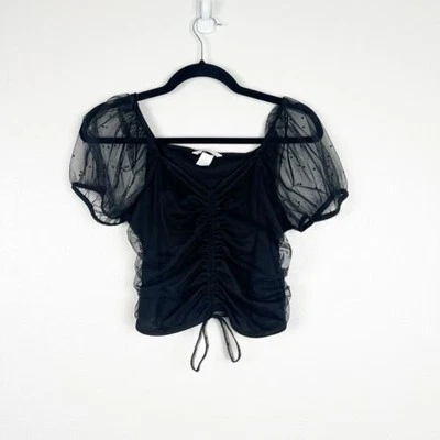 Женская укороченная блузка с коротким рукавом H&M - Изображение 1 из 4