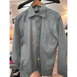 Camisa de vestir Donald J. Trump para hombre 17 32/33 ajuste regular sin hierro azul claro - Imagen 1 de 3