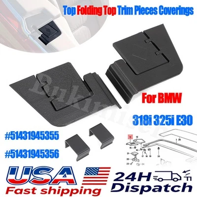 For BMW E30 Convertible Folding Top Trim Coverings 318i 325i #51431945355 L/R US - Изображение 1 из 4
