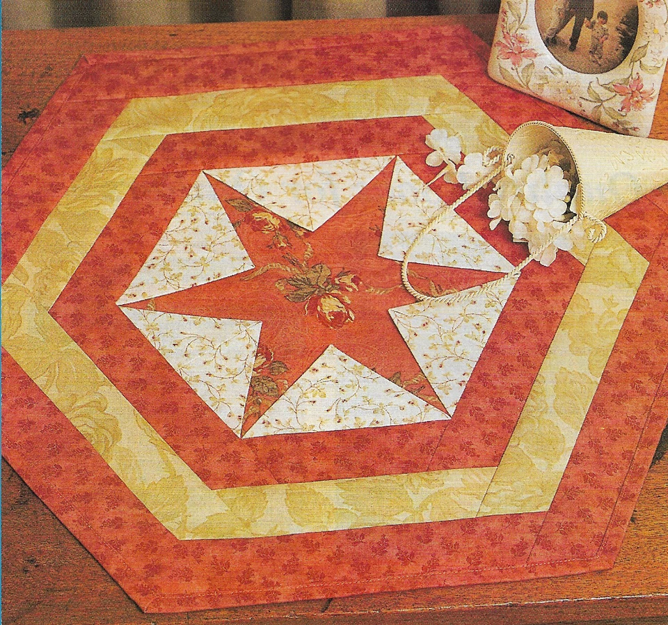 Hexagon Star Table or Wall Quilt quilting pattern instructions - Image 1 of 1