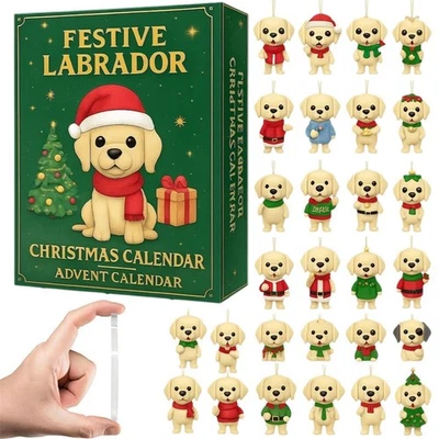 2D Dog Advent Calendar 2025, 24 Days Unique Dog Advent Calendar Ornaments, Cute - Image 1 of 4