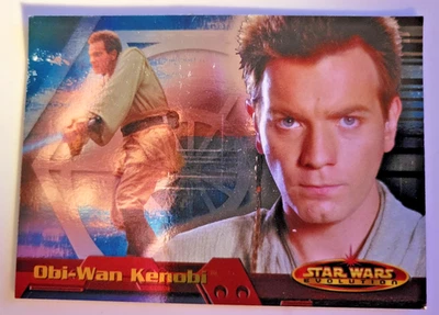 2001 Topps STAR WARS TOPPS EVOLUTION P1 PROMO CARD OBI-WAN KENOBI YOUNG - Image 1 of 2