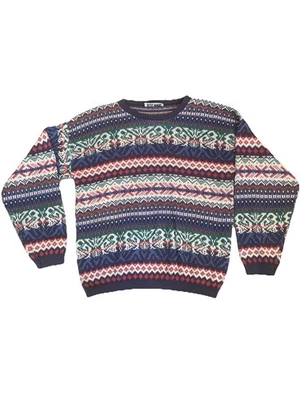 Suéter Cabin Creek Petites Vintage Navidad Azul Verde Rojo Para Mujer’s Talla Grande Foto 1 de 4