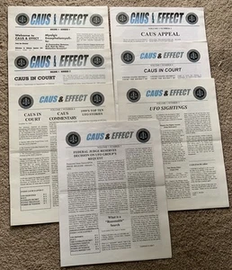 CAUS & EFFECT VINTAGE UFO FLYING SAUCER SPACE ALIEN NEWS LETTER LOT (7) - Picture 1 of 1