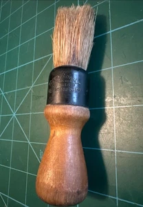 Vintage Ever-Ready Bakelite Shaving Brush Wooden Handle Set In Rubber - Picture 1 of 5