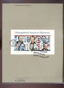 #4076 39c Amer. Diplomats S/S USPS #0632 Souvenir Page - Picture 1 of 2