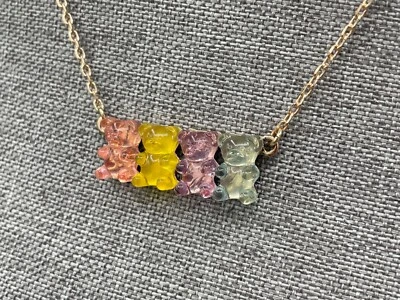 Betsey Johnson Designer Gummy Gummi Bear Necklace Candy Gold Tone - Image 1 of 4