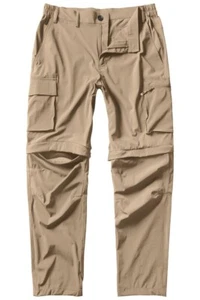 Gash Hao Brown Convertible Cargo Pants Mens Outdoor Waterproof Quick Dry  36x32 - Picture 1 of 2