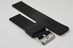 Ersatz Silikon 2-teiliges Uhrenarmband, 18 - 24mm in Schwarz mit Wechselfe-steg - Bild 1 von 2