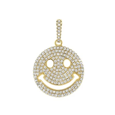 Красивый счастливый бриллиант смайлик лицо подвеска 925 серебро смайлик форма подвеска - Изображение 1 из 3