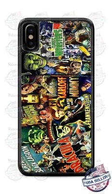 Dracula Frankenstein Scary Vintage Poster Phone Case For iPhone Samsung Google   - Image 1 of 4