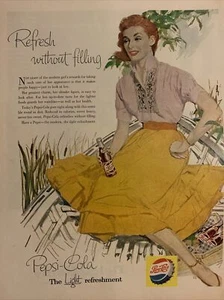 Vintage Pepsi Cola Printanzeige 1956, Refresh ohne Füllung - Bild 1 von 1