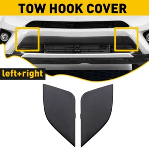 Front Bumper Tow Hook Eye Cover Cap Black for Toyota RAV4 2016-2018 Left Right - Foto 1 di 12
