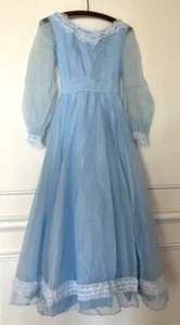 Vintage NADINE Elegant Sheer Light Blue & White Lace Sweetheart Prom Dress 5 - Picture 1 of 20