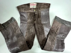 Buckboard Original Designs in Leather Goods Leather Flare Pants 32 Vintage Rare - Picture 1 of 14