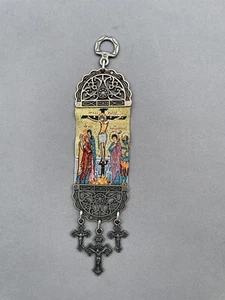 Kreuzigung Jesu Christi, kleiner Wandteppich Wandbehang mit Kreuzen - Bild 1 von 6