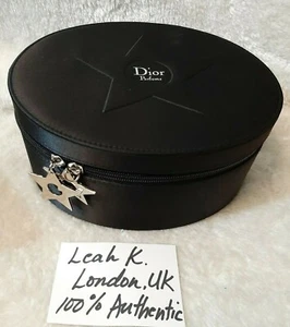 Estuche de Maquillaje 100% CDior Perfumes Grande Estrella Satinada Belleza Negro ~ Edición Limitada, Raro - Imagen 1 de 4