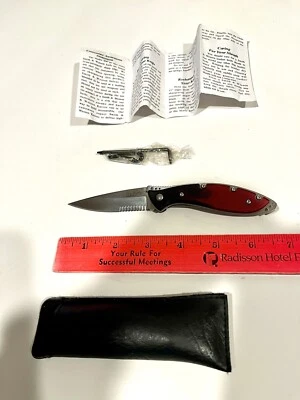 Kershaw Pocket Knife Splinter #1460BRST Stainless Stl Blade Red Alum Handle.New - Image 1 of 4