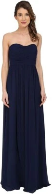 Vestido para mujer Donna Morgan 241017 Stephanie sin tirantes de gasa medianoche talla 8 Foto 1 de 3