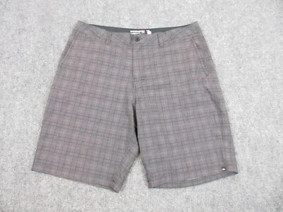 Pantalones Cortos Quicksilver Para Hombre 36 Gris Bermudas a Cuadros Bolsillos Informales Logo 36x22 Foto 1 de 4