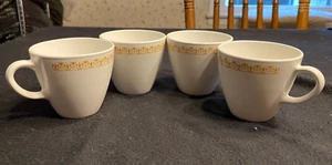 Set of 4 Vintage Coffee Cups Corning Pyroceram Tableware 928/187 White Brand New - Picture 1 of 5