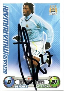 BENJANI MWARUWARI SIGNED MAN CITY 2008/2009 MATCH ATTAX TRADING CARD+COA - Picture 1 of 1