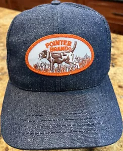 Vintage Denim Pointer Marke hergestellt in den USA blau Snapback Netz Rücken Patch Mütze Kappe - Bild 1 von 5