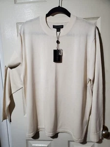 Kenneth Roberts Platinum Sweater Mens Size XL Cream Tight Knit Casual Comfort - Picture 1 of 4